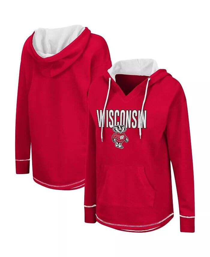 

Женская туника с капюшоном и пуловером Red Wisconsin Badgers Colosseum, красный