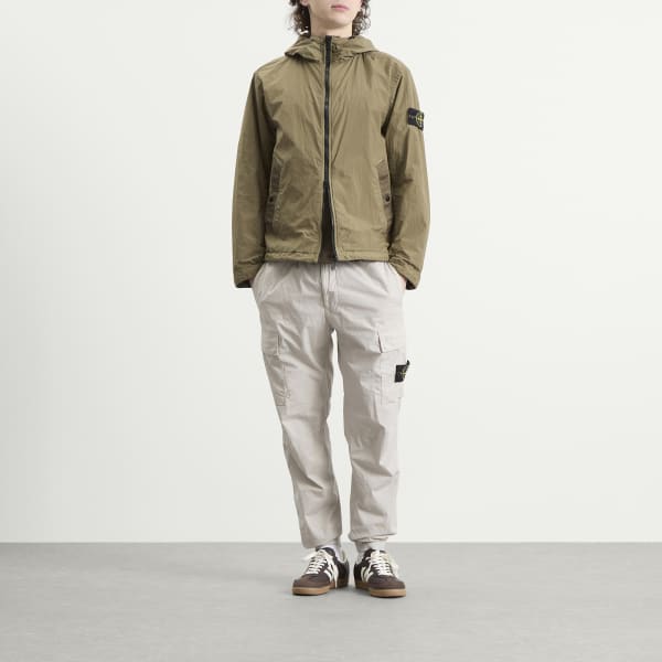 Куртка с капюшоном из жатой ткани Stone Island, military зеленый — фото 4