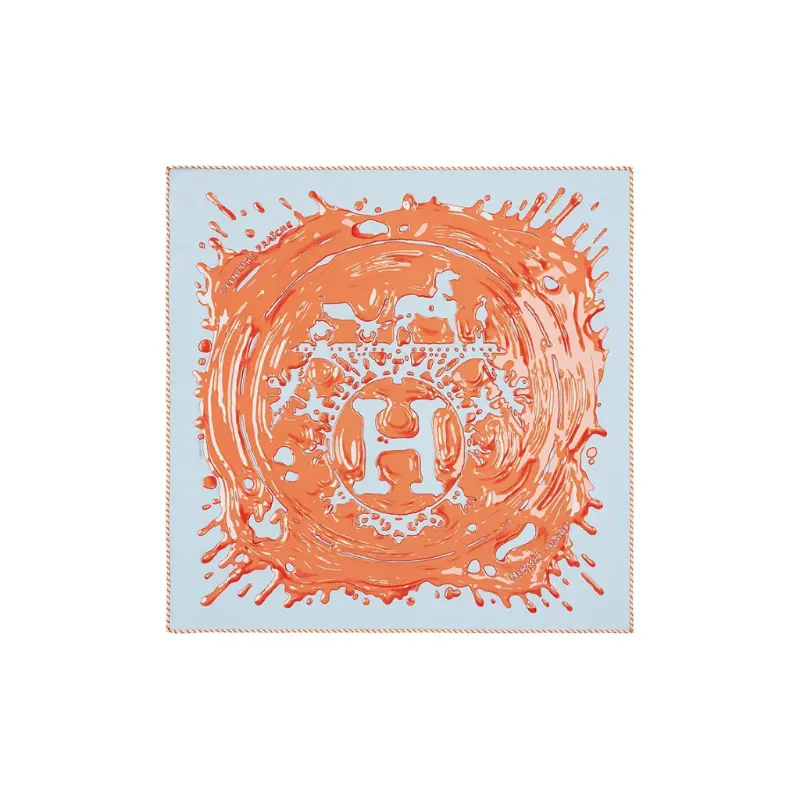 

HERMES Шёлковый шарф, Sky Blue/Apricot