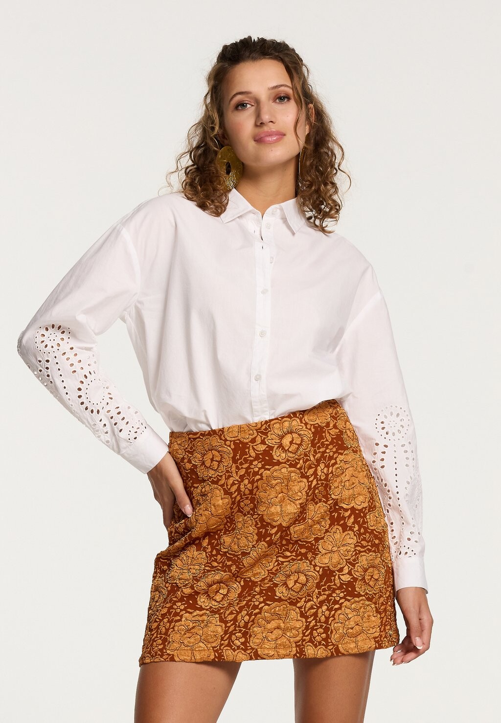 

Блузка-рубашка Copenhagen Embroidery Shiwi, реактивный поток белый