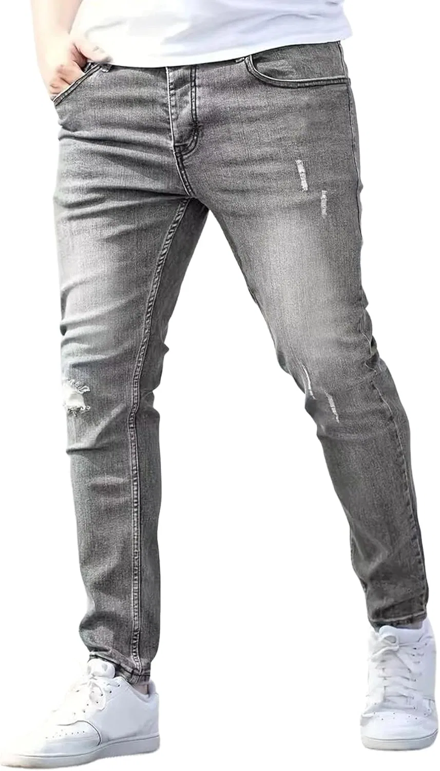 Джинсы прямого кроя, Slim-fit, серый