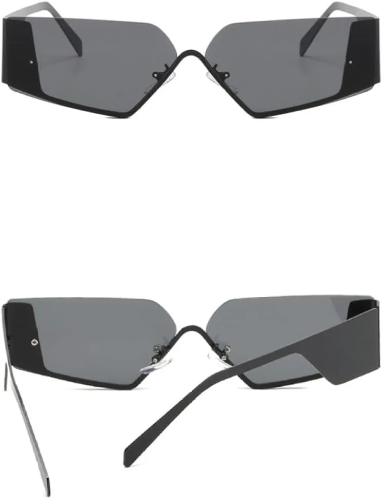 

Солнцезащитные очки без оправы с зеркальными линзами для женщин, ретро-очки для мужчин, стильные модные очки с защитой от УФ-излучения UV400 MUTYNE, White