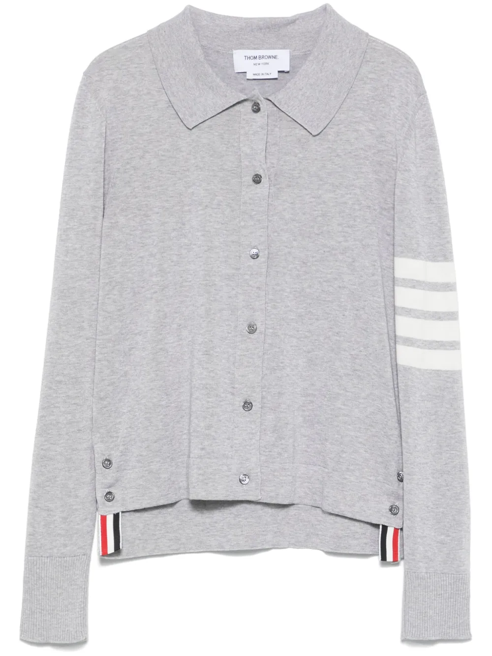 

Рубашка поло с полосками 4-Bar THOM BROWNE, серый