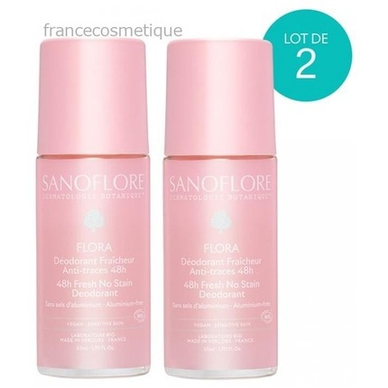 

Дезодорант-ролик Flora Freshness 48h Organic 50 мл - Упаковка из 2 шт. Sanoflore