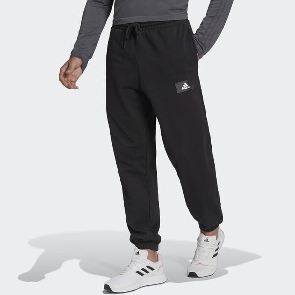 Спортивные штаны Men's adidas Logo Printing Solid Color Loose Sports Pants/Trousers/Joggers Black, черный — фото 2
