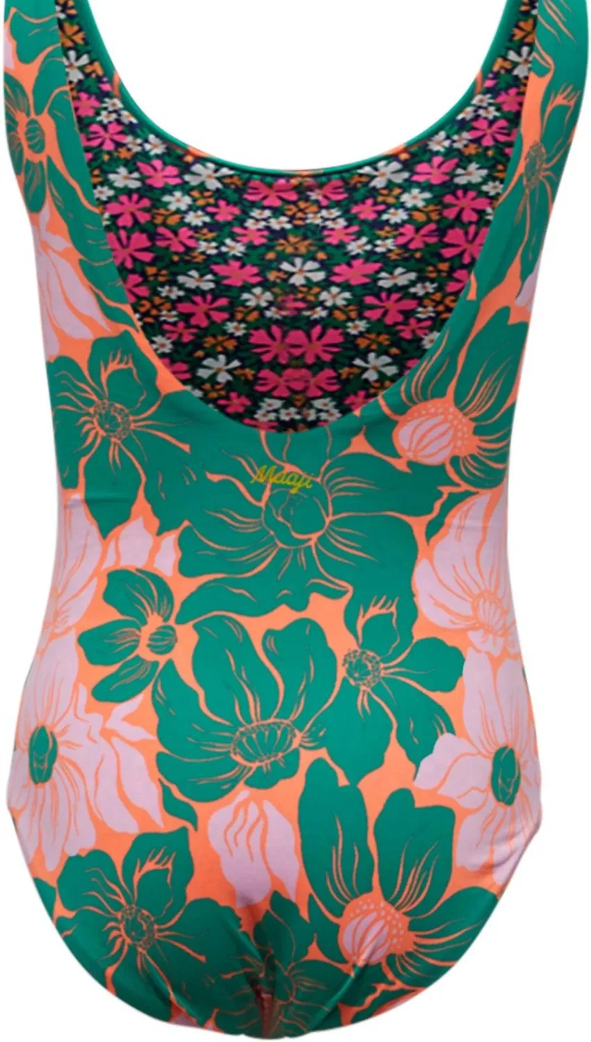 MAAJI Слитный купальник Floral Stamp Infinity темно-зеленого цвета — фото 3