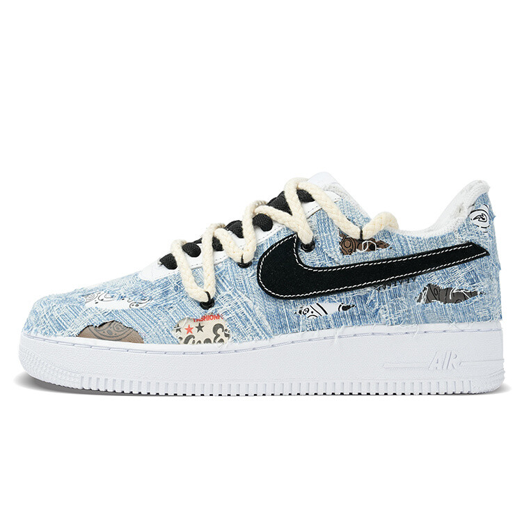 

Кроссовки для скейтбординга Air Force 1 женские низкие, цвет синий черный Nike