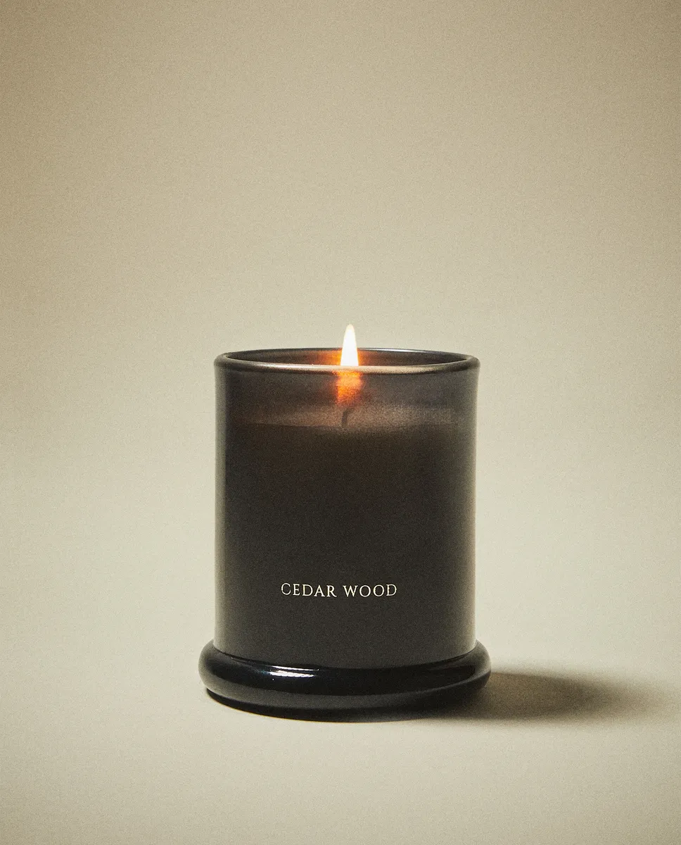 (150 г) ароматическая свеча из кедрового дерева Zara Home, небесно-голубой