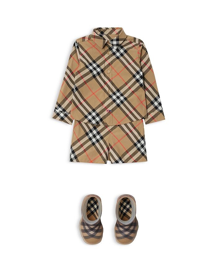Рубашка Owen Essential с длинными рукавами для мальчиков Burberry - Для малышей, коричневый/бежевый — фото 2