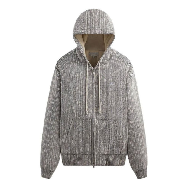 

Куртка slub boucle boxy collared overshirt 'ink' Kith, серый