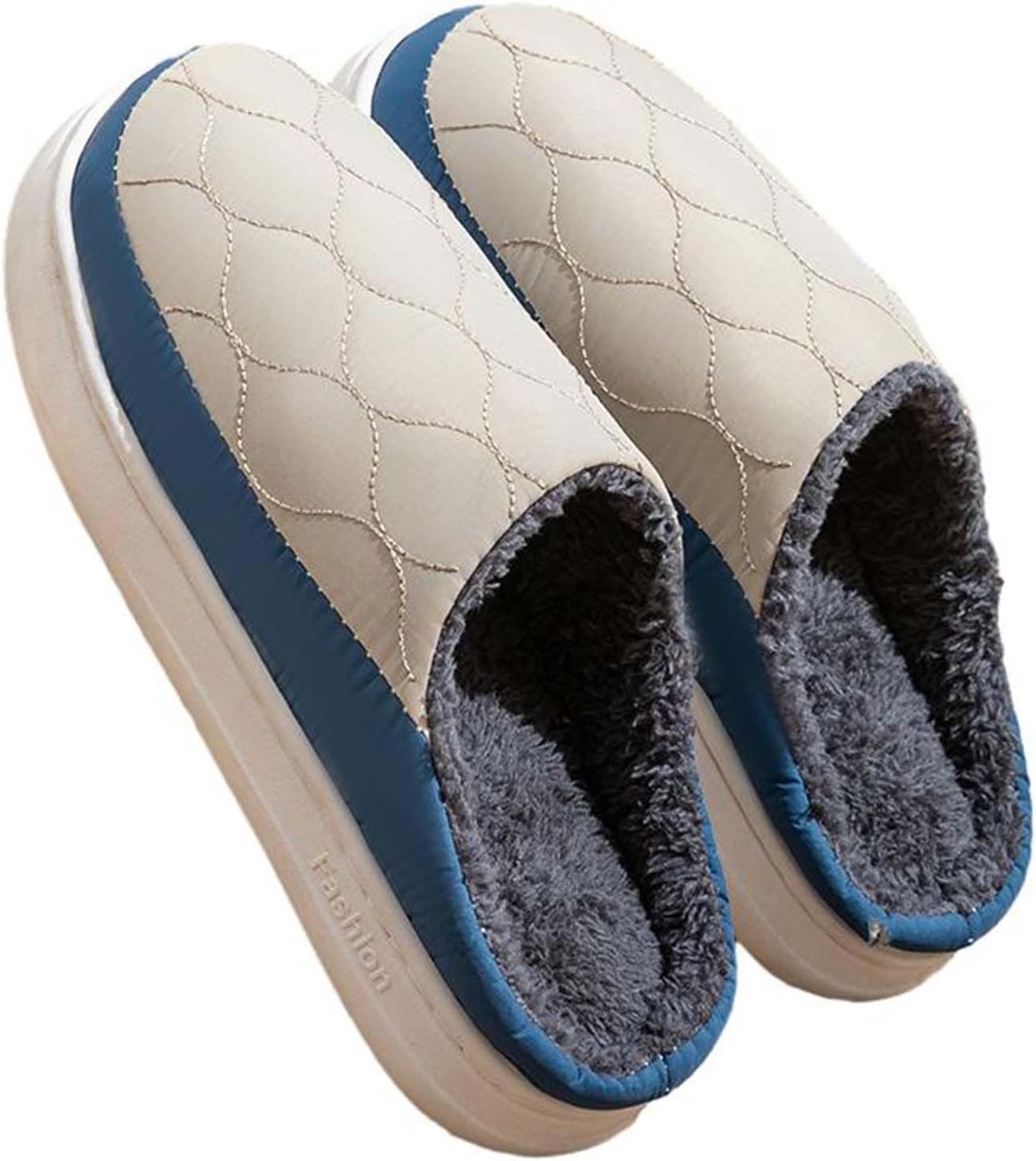 

Домашние тапочки для мужчин, плюшевые, с эффектом памяти, зимние, теплые, для спальни, уютные, мягкие, водонепроницаемые, пухлые слайдеры (44-45, C) Znel, 44-45 D