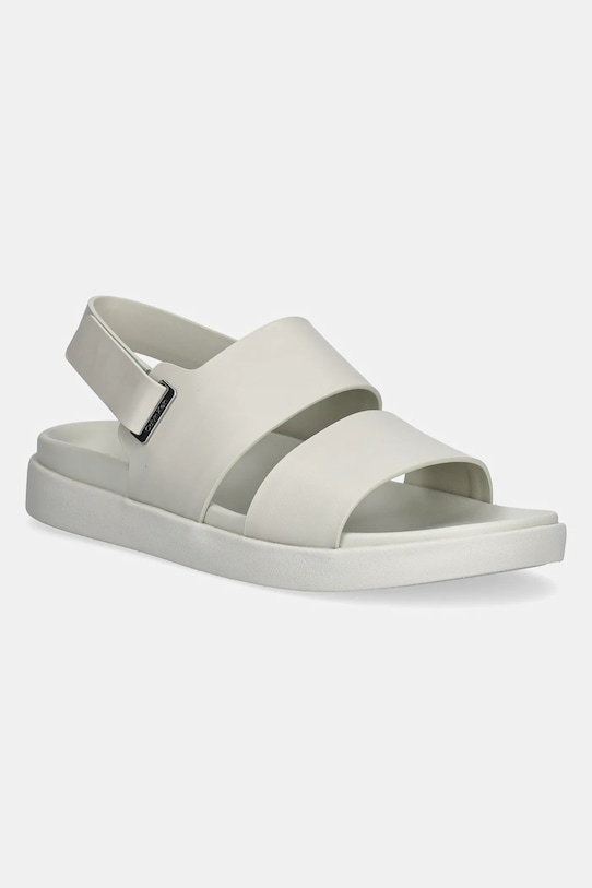 Кожаные сандалии Flat Adj Sandal Eyelet Calvin Klein, бежевый