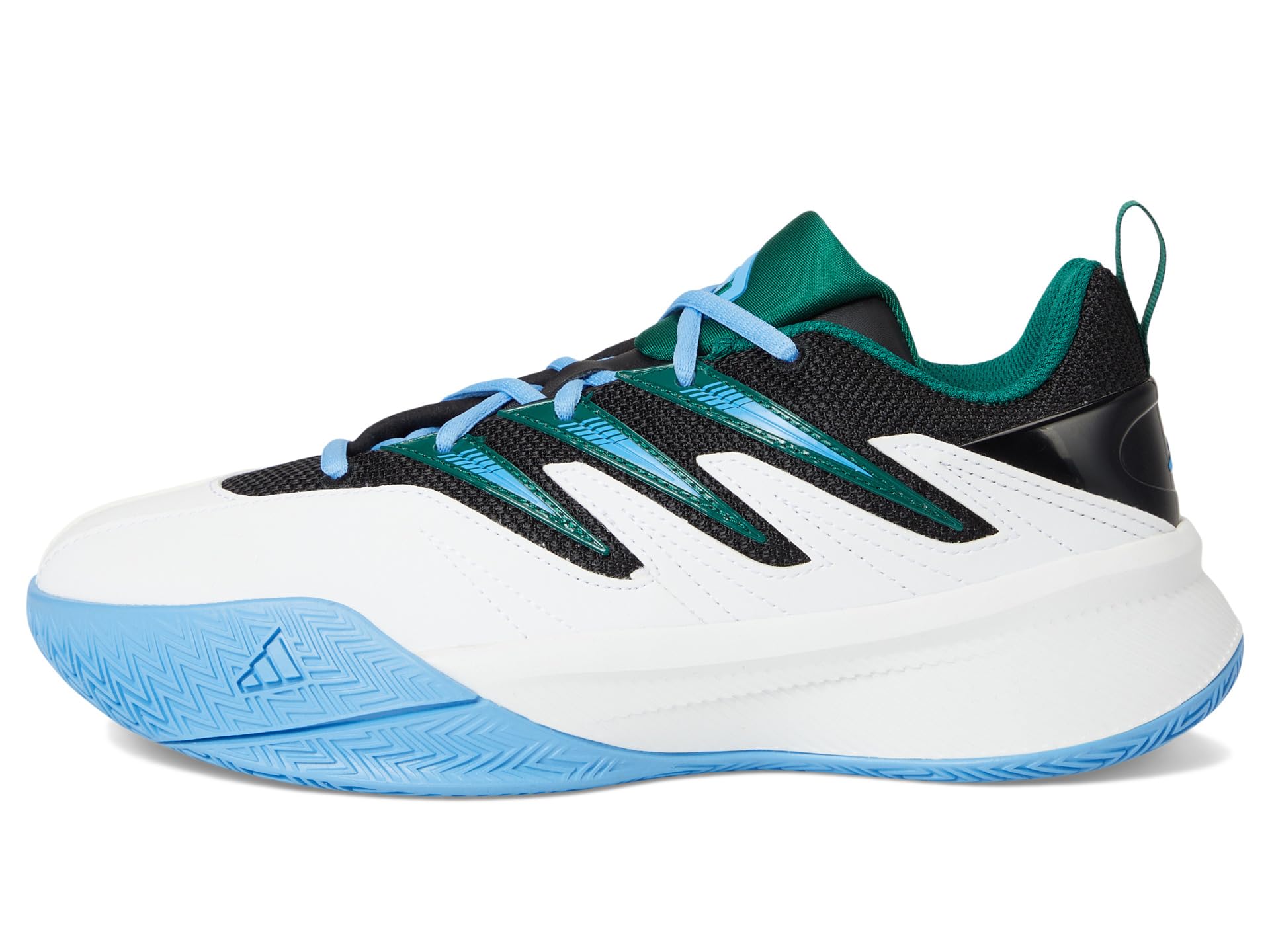 Туфли adidas Kids Dame Certified 3 Basketball Shoes, цвет White/Collegiate Green/Blue Burst — фото 4