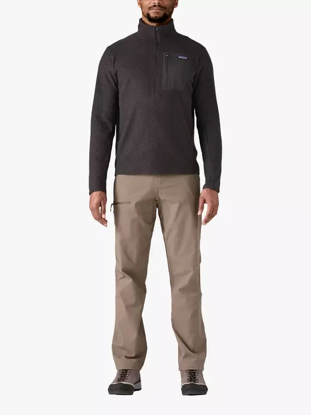 Мужская флисовая толстовка R1 Air Zip с застежкой-молнией на воротнике, черная Patagonia — фото 4