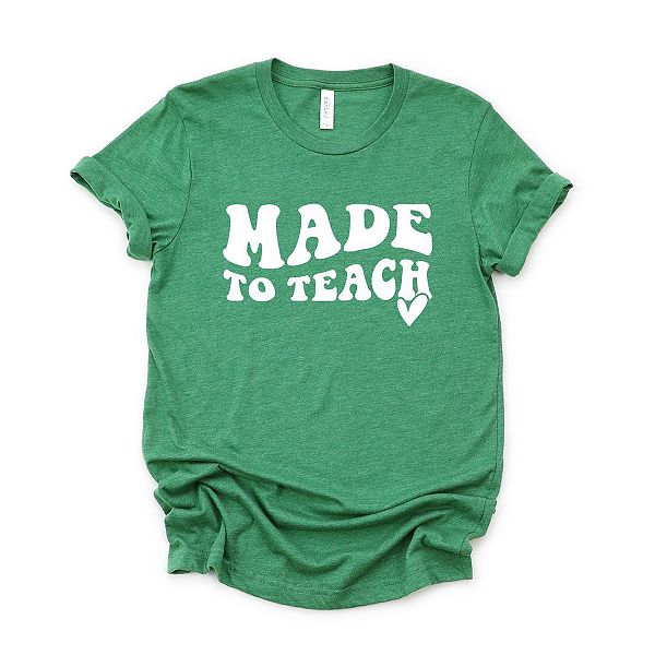 

Футболка с принтом Made to teach wavy heart Simply Sage Market, Grass, Зеленый, Футболка с принтом Made to teach wavy heart Simply Sage Market, Grass