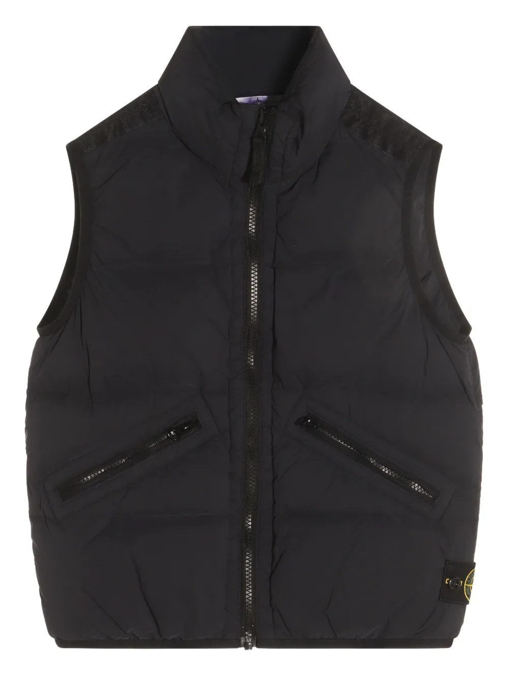 

Стеганый жилет на молнии спереди Stone Island Junior, синий