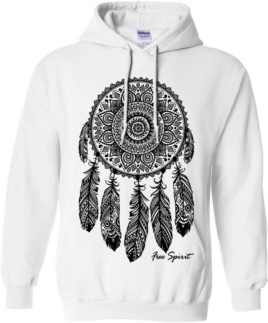 

Толстовка с капюшоном Native American Dreamcatcher Free Spirit Black Dolphin Shirt Co