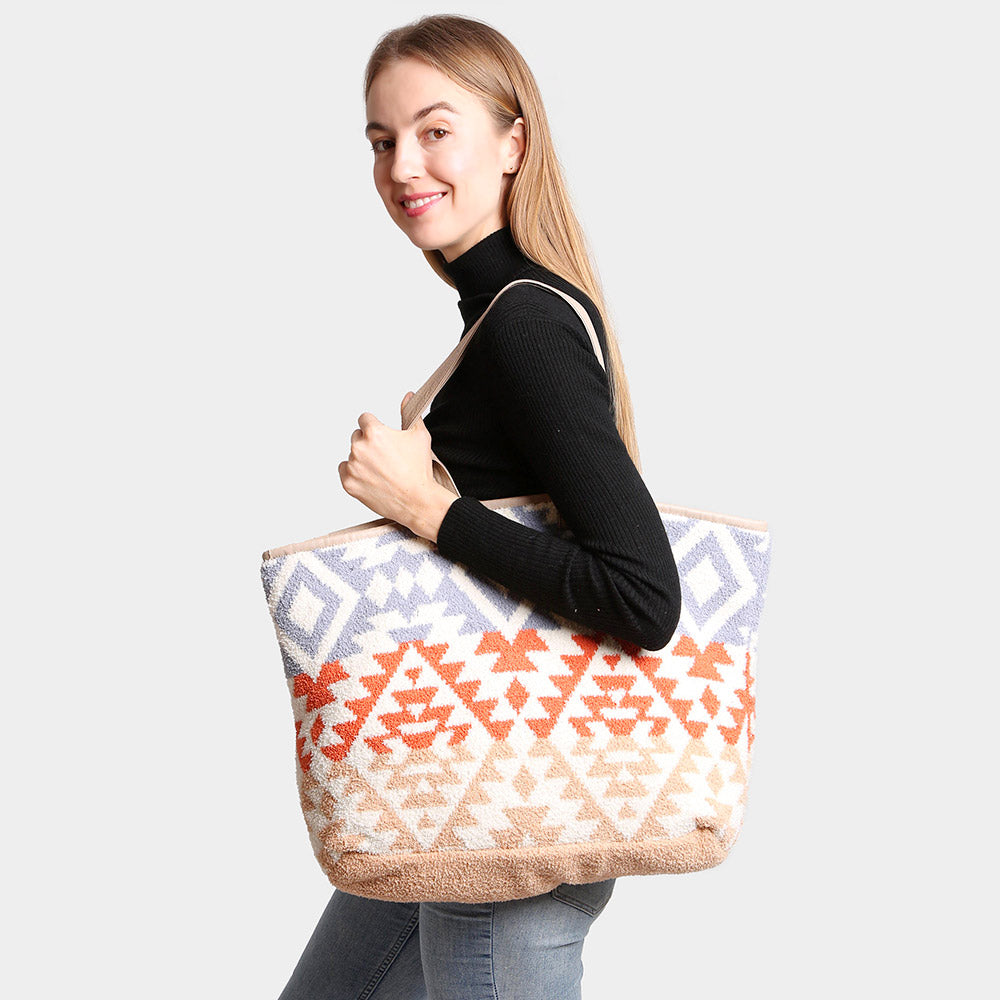 

Бохо этническая сумка-тоут FASHNZFAB, коричневый/оранжевый