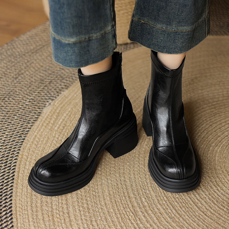 Yeezyy Reezy Черные женские ботинки на каблуке 6,5 см, цвет Black — фото 2