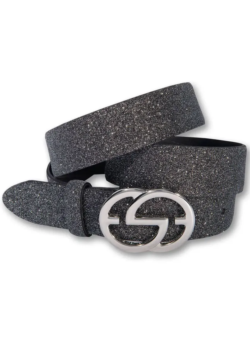 

Ремень Silbergift с блестками и дизайнерской застежкой, антрацит