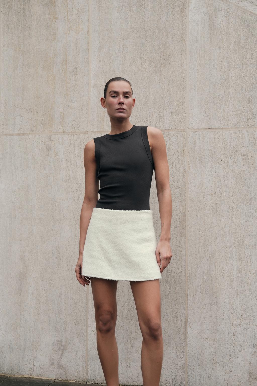 

Футболка без рукавов в рубчик ZARA, цвет Charcoal