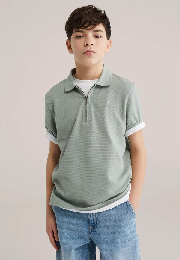 Рубашка поло We Fashion, Greyish Green — фото 2