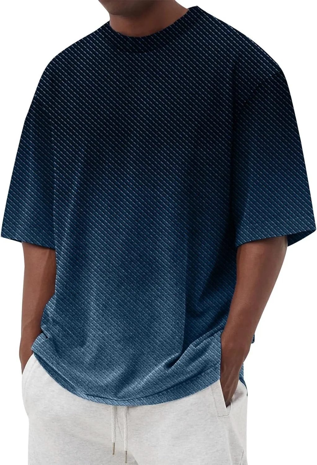 

WENKOMG1 мужская футболка с градиентом, короткий рукав, летняя базовая