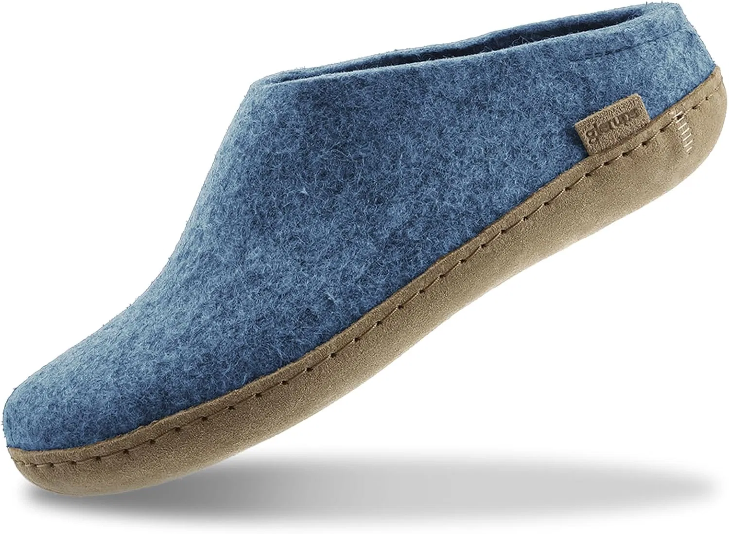 Войлочные тапочки Glerups dk B, унисекс, для взрослых, модель Hut Shoes, кожаная подошва, 4-Petrol