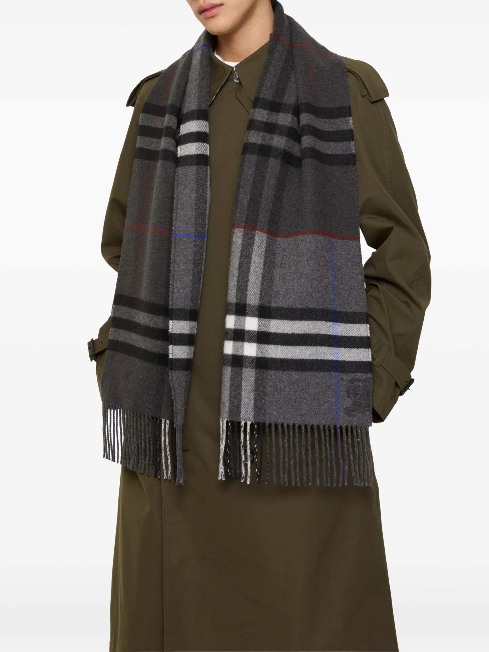 Кашемировый шарф Burberry, серый — фото 3