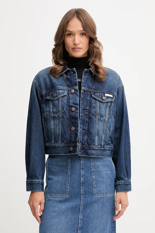 

Джинсовая хлопковая куртка Calvin Klein Jeans, синий