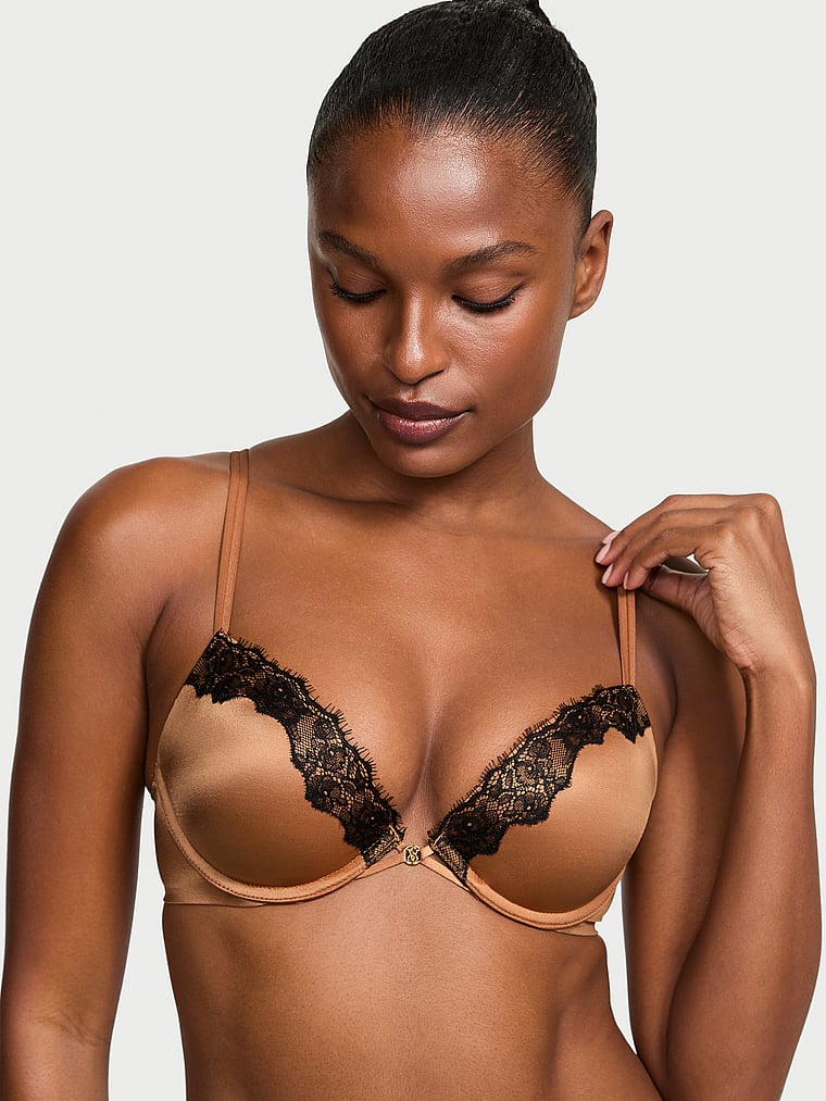 

Бюстгальтер пуш-ап с гладкой кружевной отделкой Very Sexy, lace trim caramel