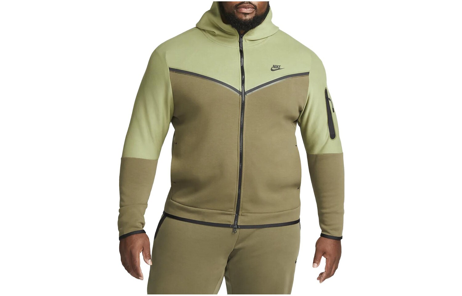 

Толстовка с капюшоном из флиса Sportswear Tech Nike, оливковый