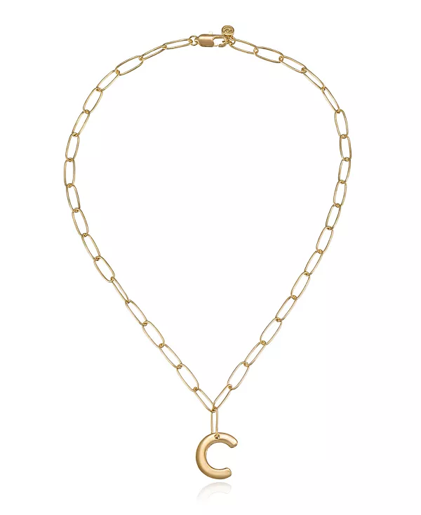 

Ожерелье с инициалами в виде цепочки-скрепки Ettika, gold-c