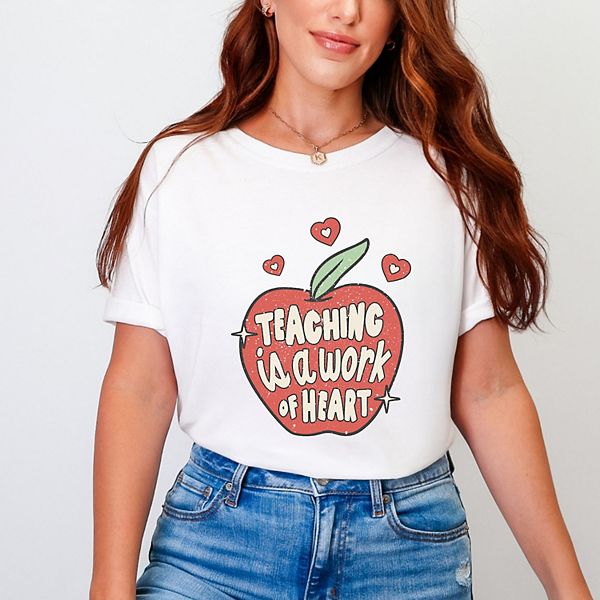 

Футболка Teaching is a work of heart apple garment dyed Simply Sage Market, White, Белый, Футболка Teaching is a work of heart apple garment dyed Simply Sage Market, White