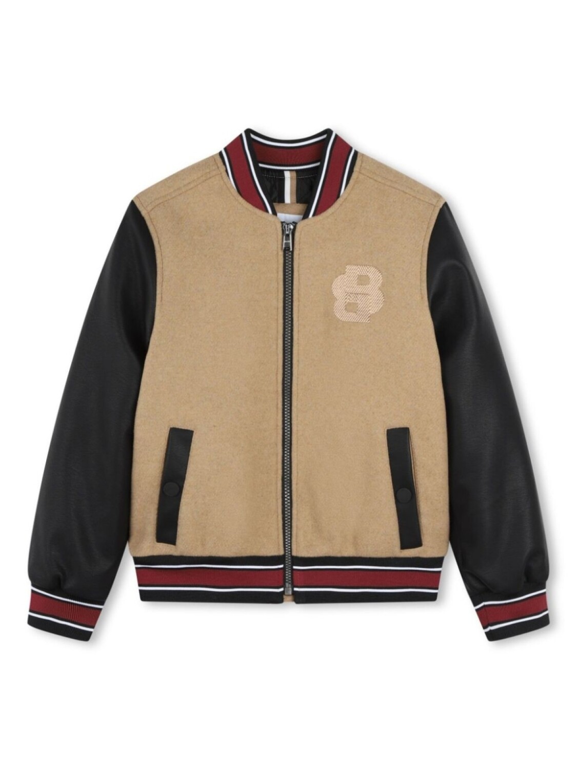 

BOSS Kidswear куртка с вышитым логотипом, нейтральный цвет