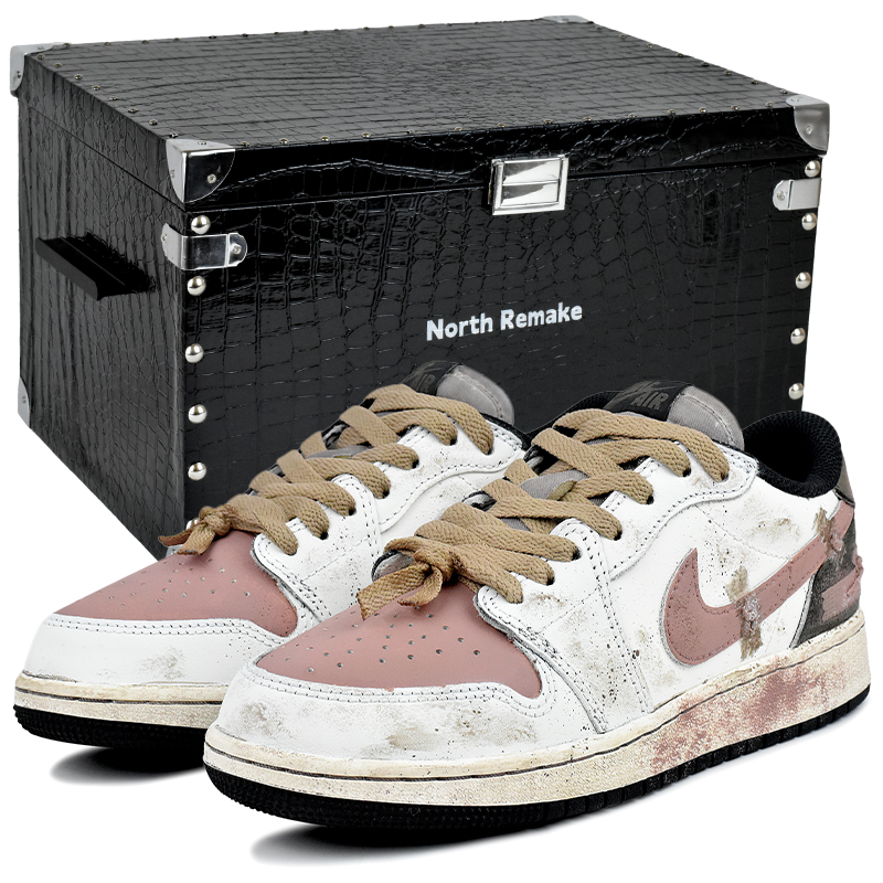 

Jordan Детские кроссовки для скейтбординга Air 1 Vintage Dirty Pink с низким верхом, нескользящие, винтажные, грязно-розовые, для подростков