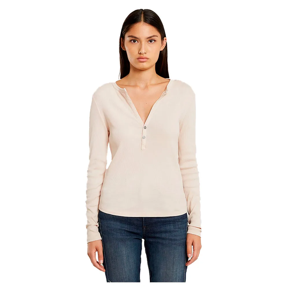 

Футболка G-Star Deep Slim Long Sleeve V Neck, бежевый