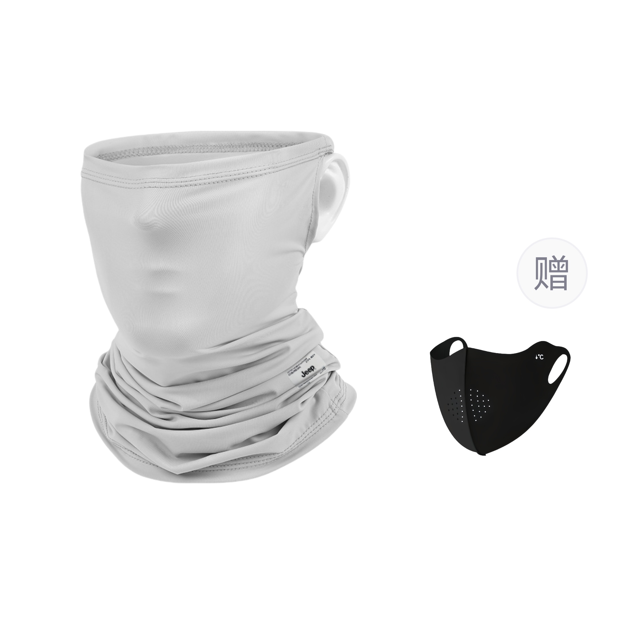 

Шарф Unisex Jeep, светло-серый scarf+черный face mask