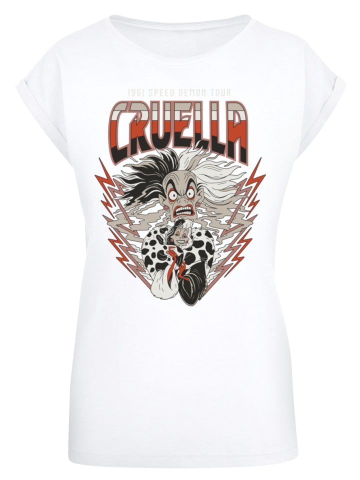 

Футболка F4NT4STIC Extended Shoulder T-Shirt Disney Villians Cruella, белый
