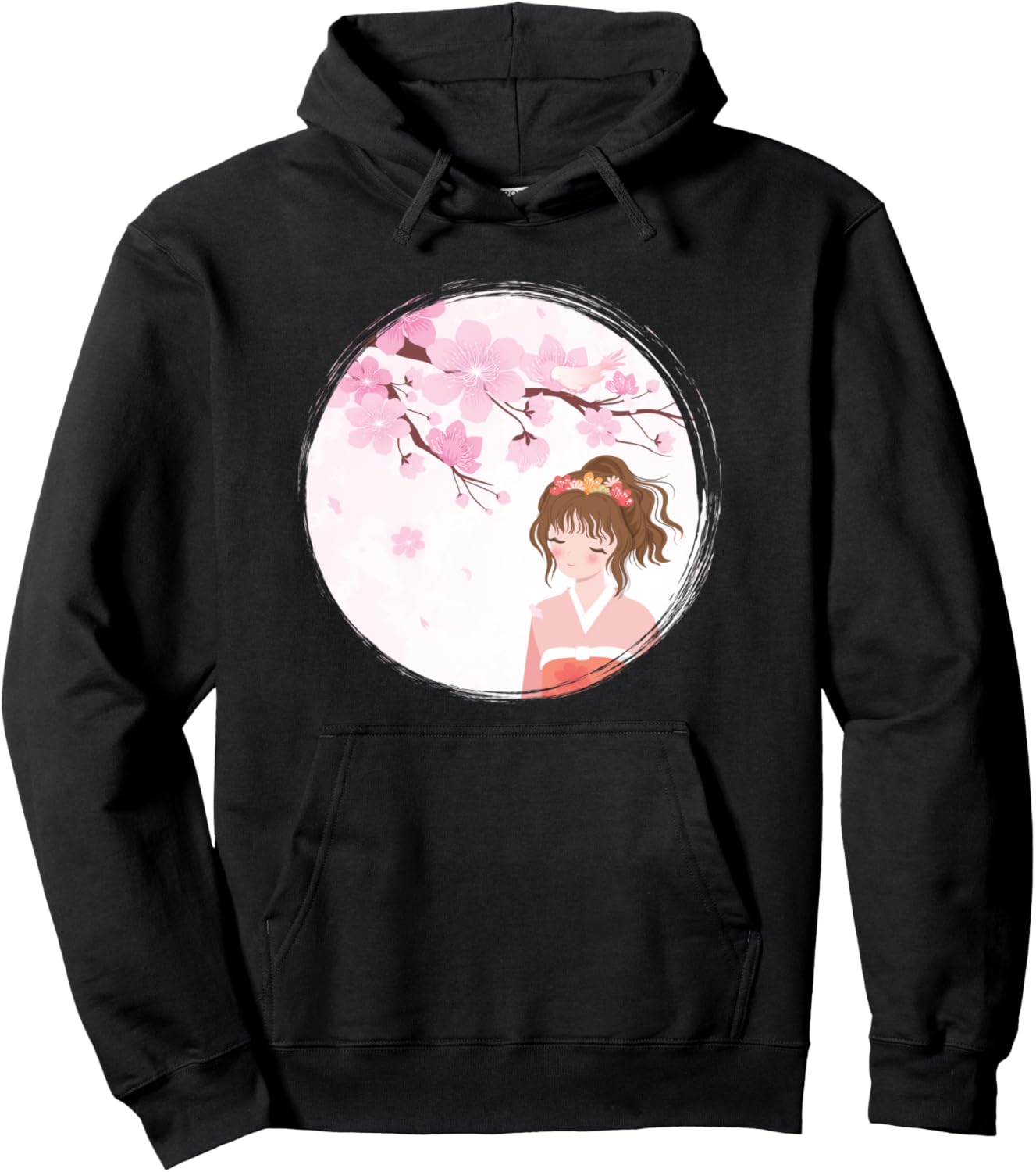 

Японская аниме-сакура, винтажная девушка, худи в японском стиле Sakura Cherry Blossoms Anime Tees And Designs, черный