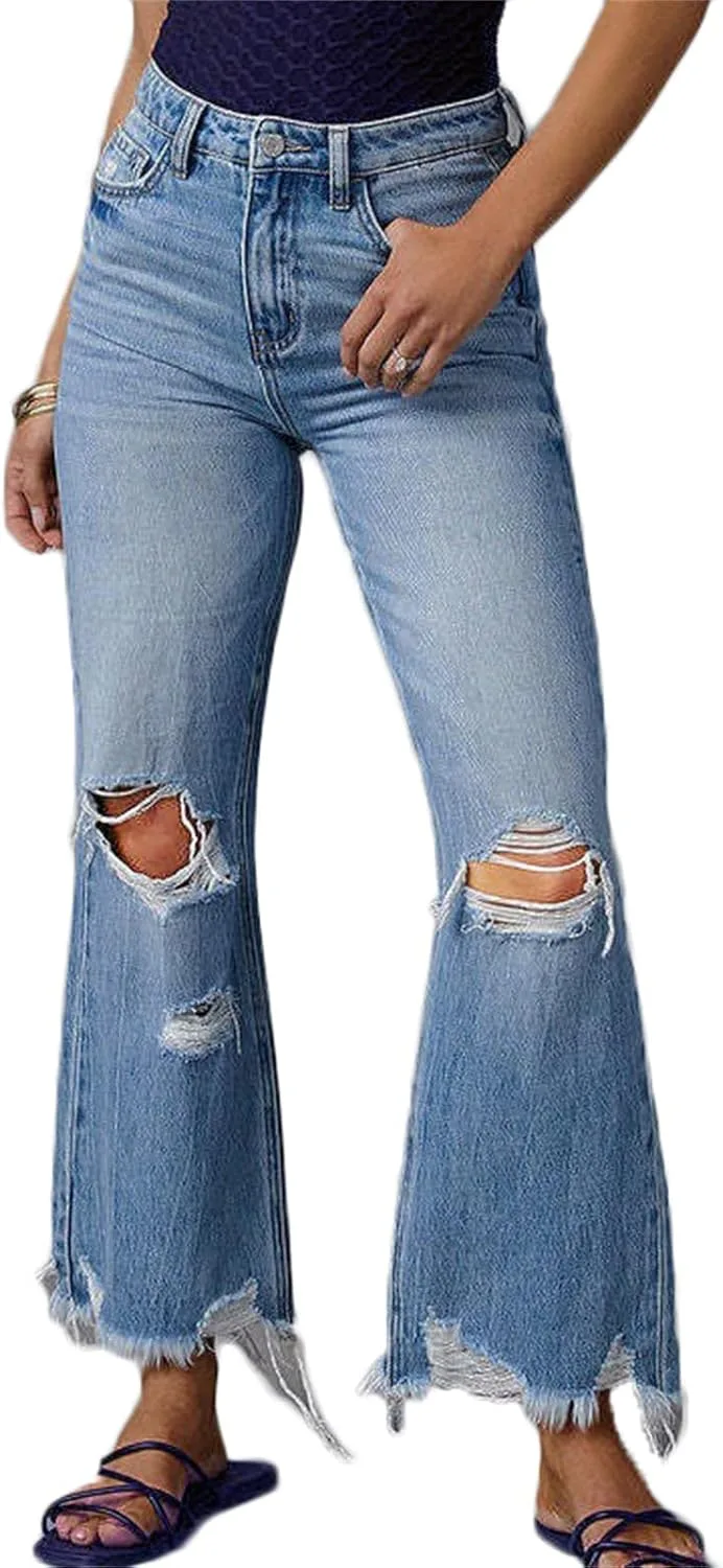 

Женские джинсы с высокой талией и прямыми штанинами ZH8FCHAN