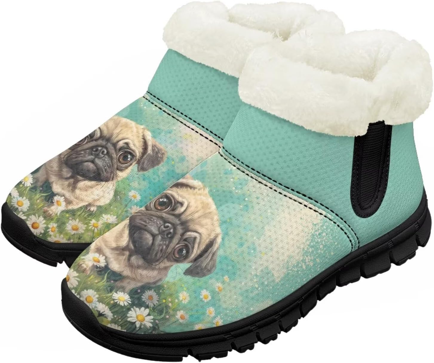 

Зимние сапоги Chririnla для девочек, детские сапожки для малышей и мальчиков, теплые обувь с меховой подкладкой, нескользящие модные короткие ботинки, Cute Pug