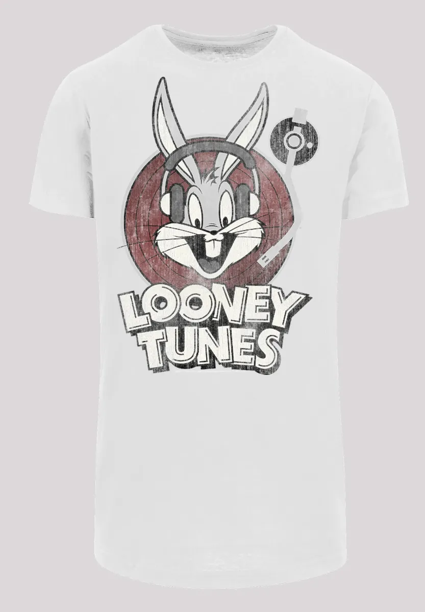 

F4NT4STIC Рубашка с коротким рукавом "F4NT4STIC Мужская Looney Tunes Bugs Bunny с фигурной длинной футболкой", белый