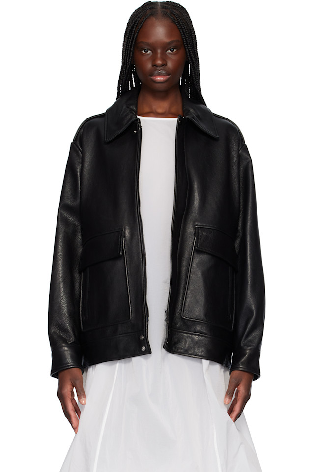 

Кожаная куртка Drey 'the it girl' Nour Hammour, черный