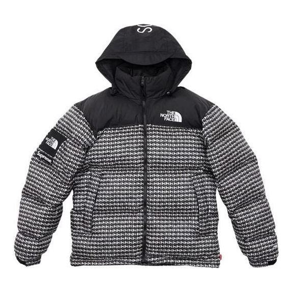 

Куртка x the north face studded nuptse jacket 'black white' Supreme, черный