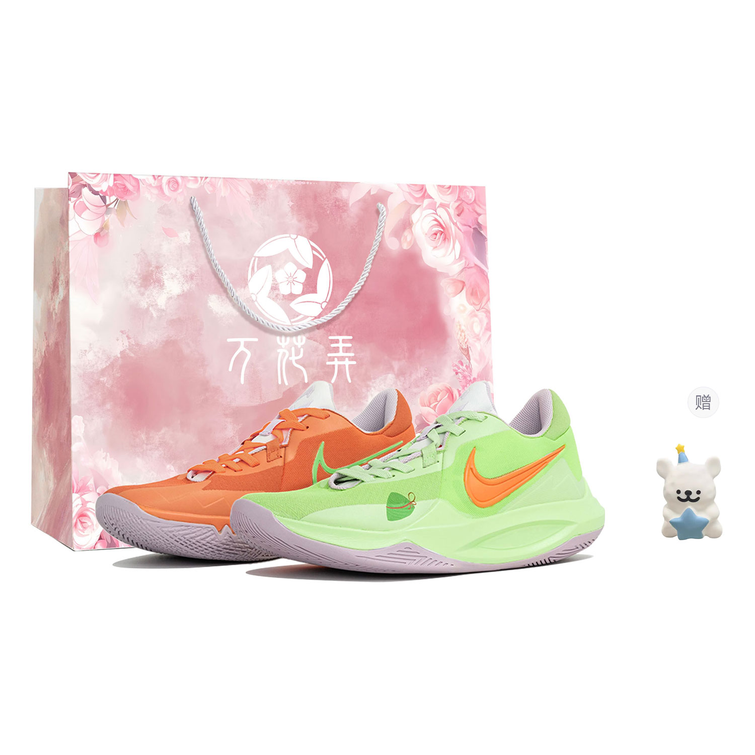 

Nike Баскетбольные кроссовки Precision 6 Wan Hua Nong, Happy Zongzi, износостойкие, низкие, мужские, оранжево-зеленые