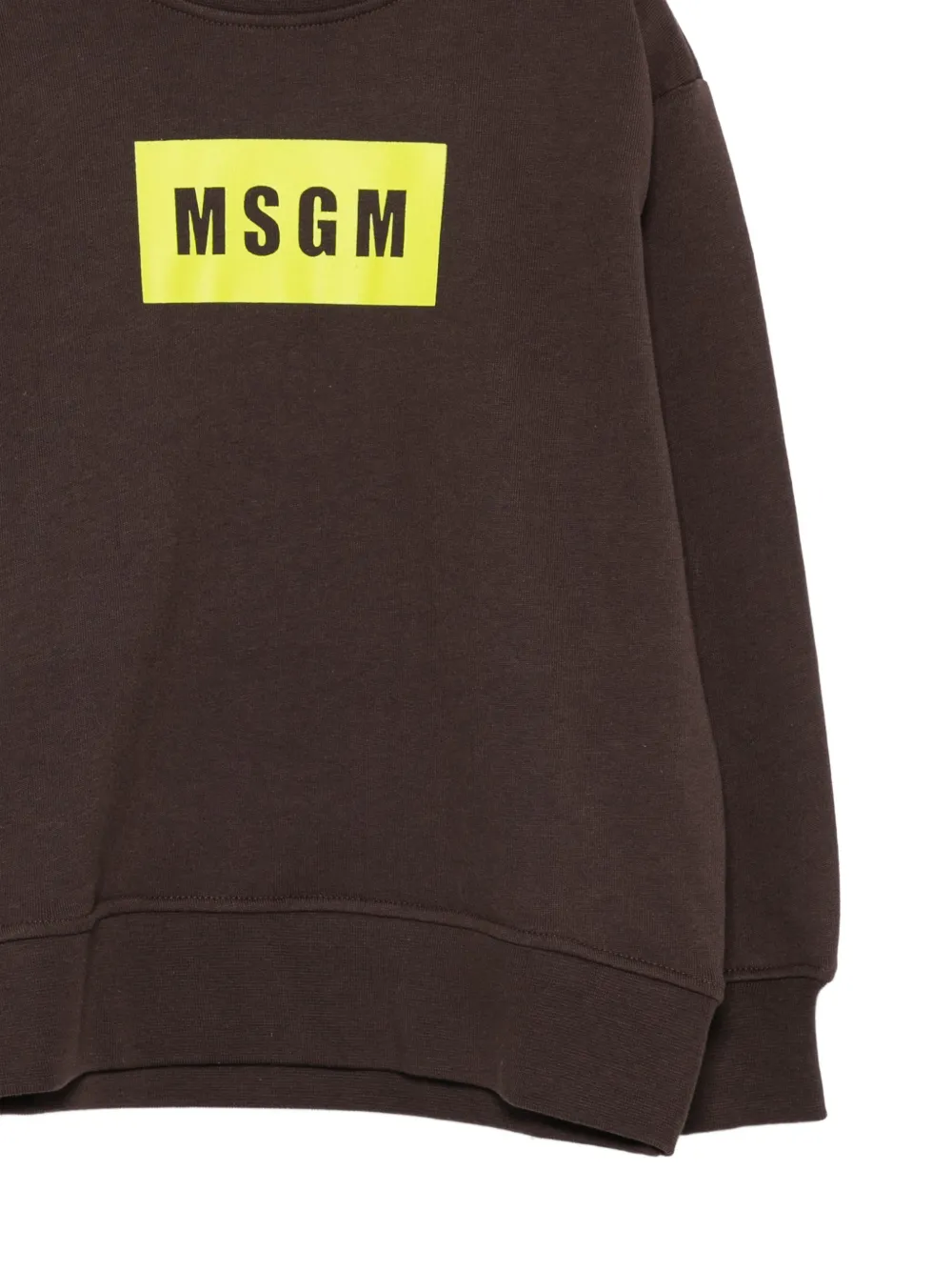 Свитшот с принтом-логотипом Msgm Kids, коричневый — фото 3