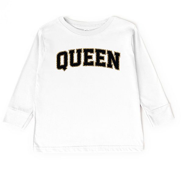 

Футболка с длинным рукавом Queen leopard print для малышей The Juniper Shop, White