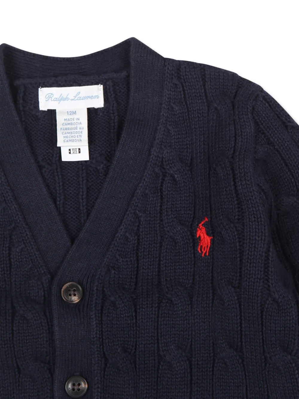 Кардиган фактурной вязки POLO RALPH LAUREN KIDS, синий — фото 3