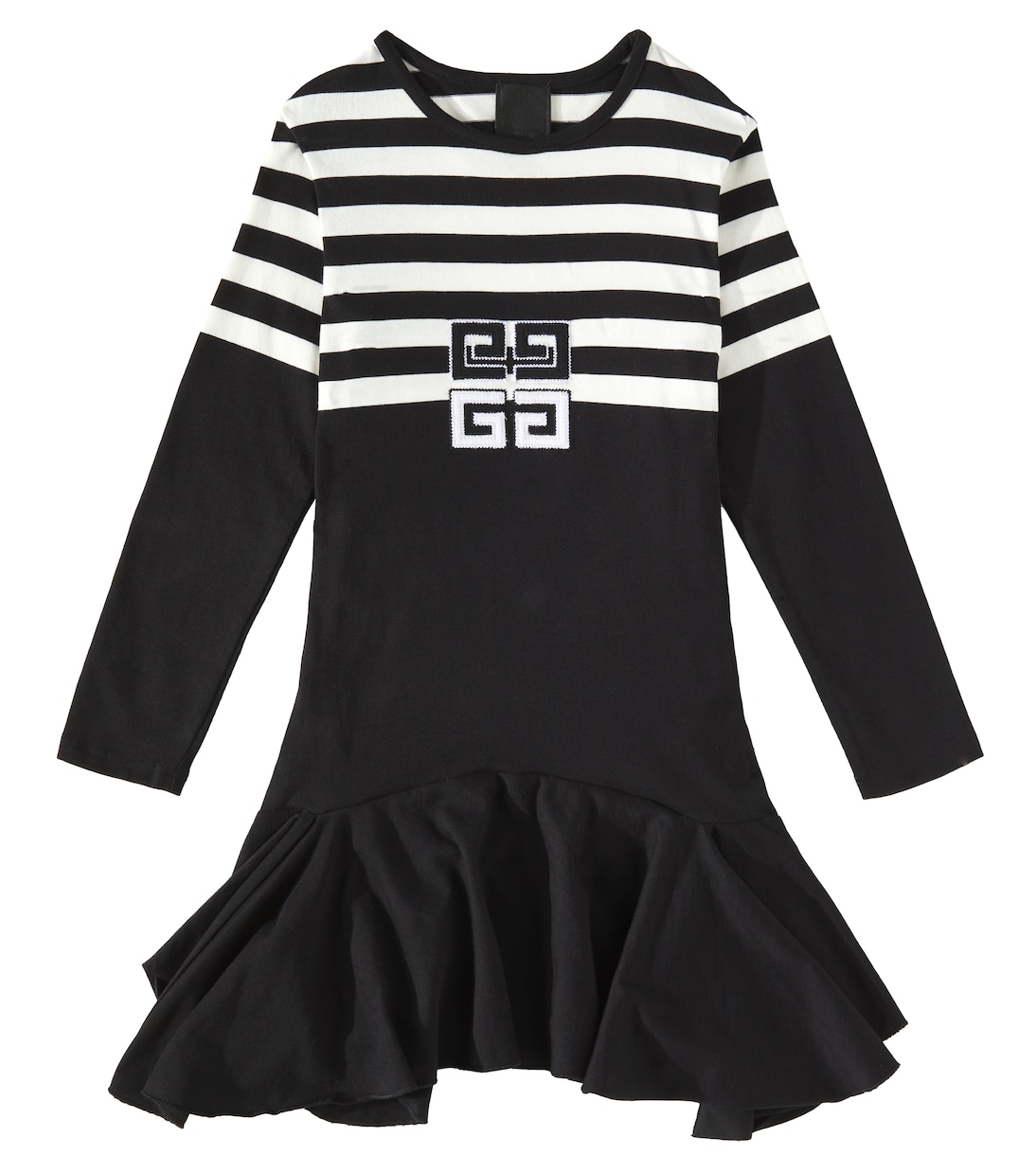 

Платье из хлопка в полоску 4G Givenchy Kids, Black White